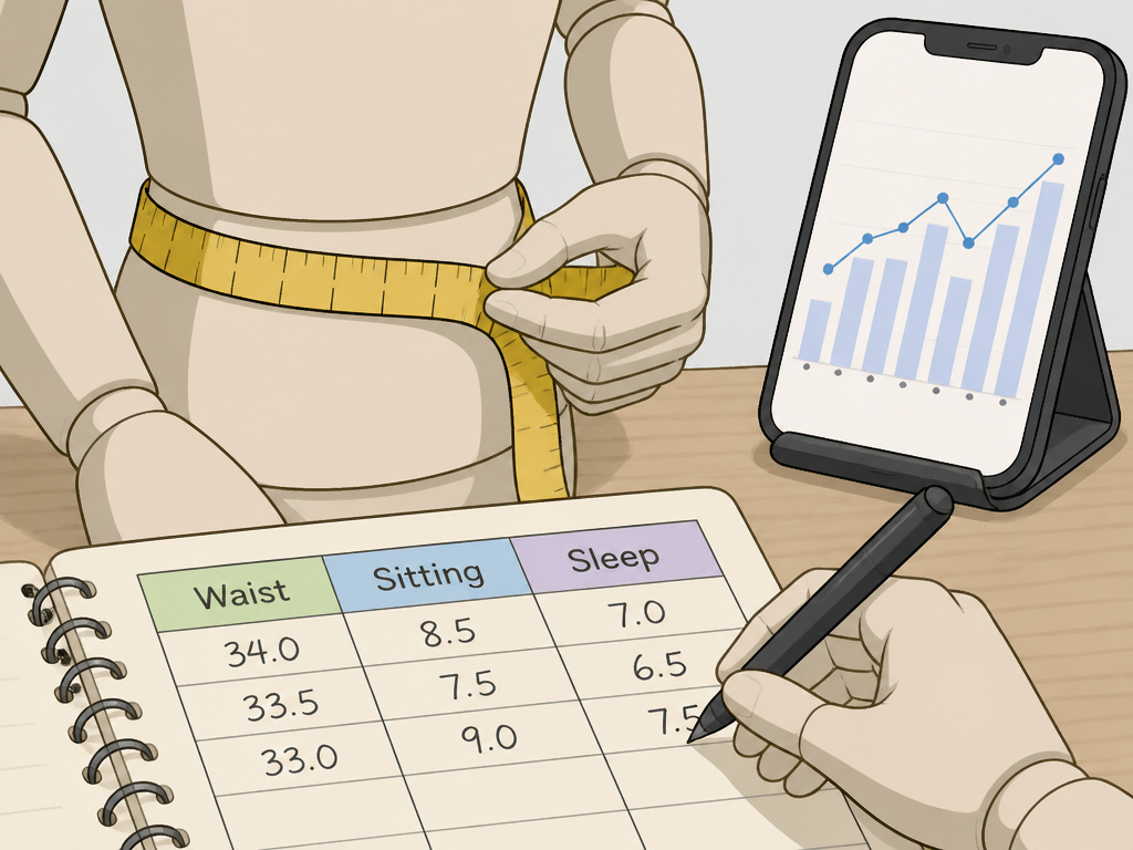 Man tracking waist measurement and sedentary hours to raise testosterone