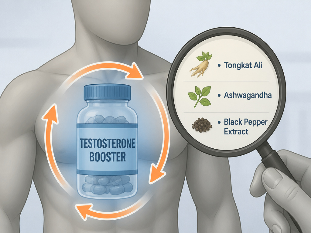 Diagram comparing cycling protocols for various natural testosterone booster ingredients.