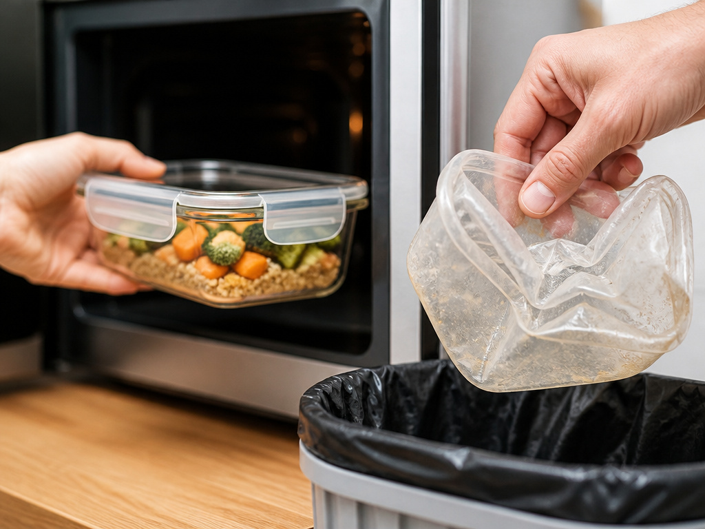 Replacing plastic food containers with glass to avoid hormone-disrupting chemicals.