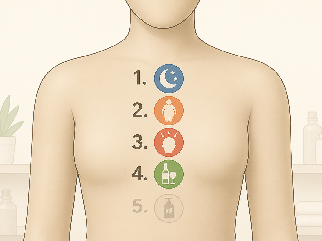 Ranking chart comparing parabens to major lifestyle factors that lower testosterone.