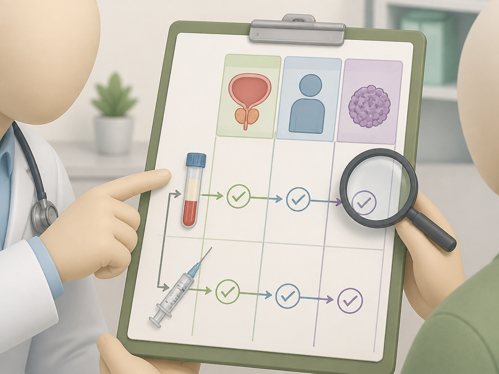 PSA testing and TRT monitoring considerations for BPH, age, and cancer history.
