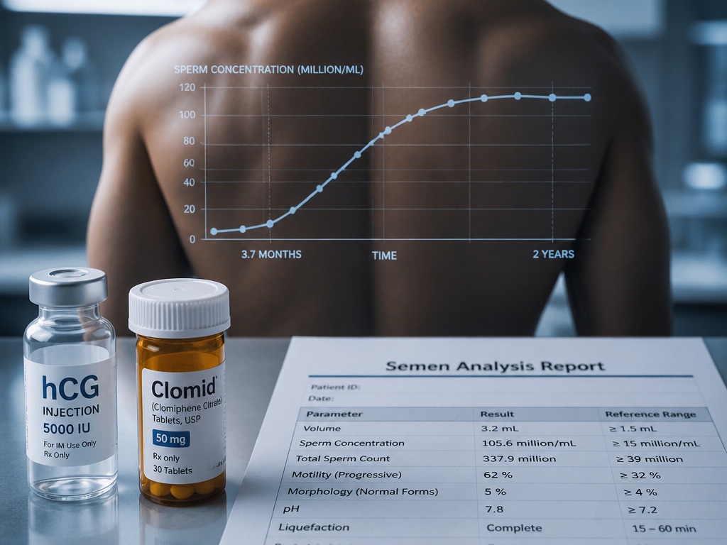 Medical timeline and medications for fertility recovery after stopping testosterone therapy