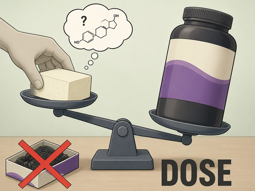 Soy foods versus supplements comparison for testosterone, dose matters