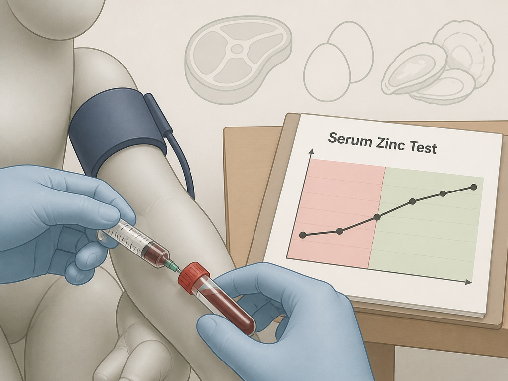 Serum zinc blood test for deficiency versus sufficiency to check testosterone levels